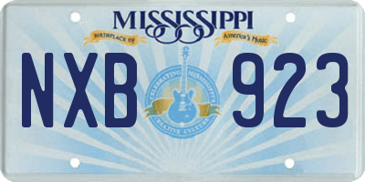 MS license plate NXB923