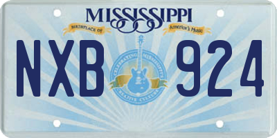 MS license plate NXB924