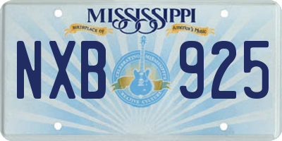 MS license plate NXB925