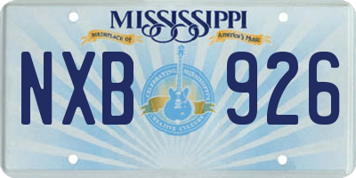 MS license plate NXB926