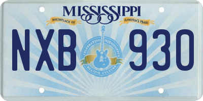 MS license plate NXB930