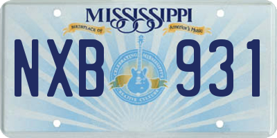 MS license plate NXB931