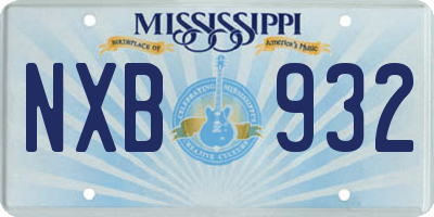 MS license plate NXB932