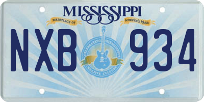 MS license plate NXB934
