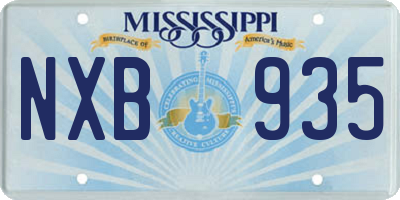 MS license plate NXB935
