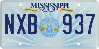 MS license plate NXB937