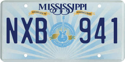 MS license plate NXB941