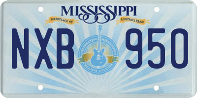 MS license plate NXB950