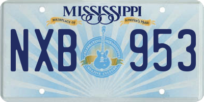 MS license plate NXB953