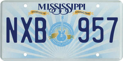MS license plate NXB957