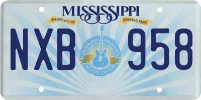 MS license plate NXB958