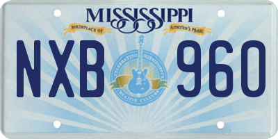 MS license plate NXB960