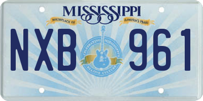 MS license plate NXB961