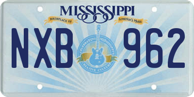 MS license plate NXB962