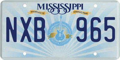 MS license plate NXB965