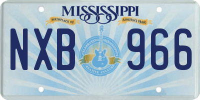 MS license plate NXB966