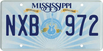 MS license plate NXB972