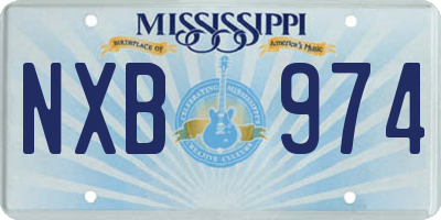MS license plate NXB974