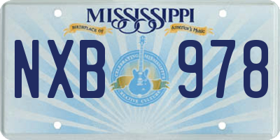MS license plate NXB978