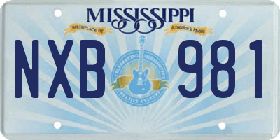 MS license plate NXB981