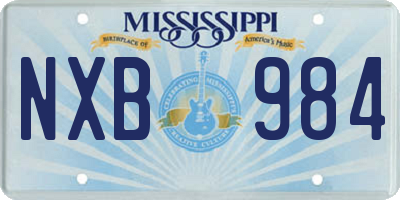 MS license plate NXB984