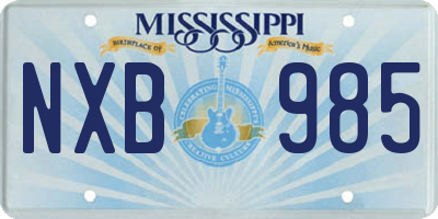MS license plate NXB985