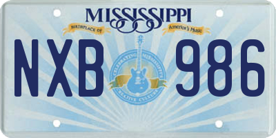 MS license plate NXB986