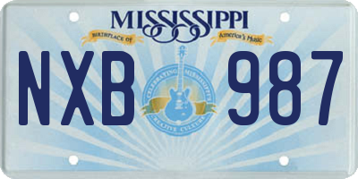 MS license plate NXB987