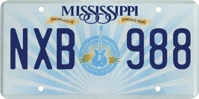 MS license plate NXB988