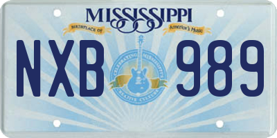MS license plate NXB989