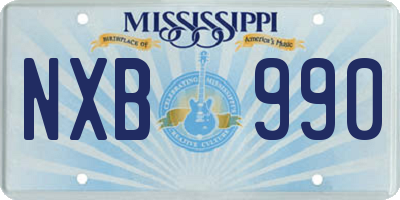 MS license plate NXB990