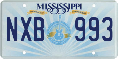 MS license plate NXB993