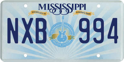 MS license plate NXB994