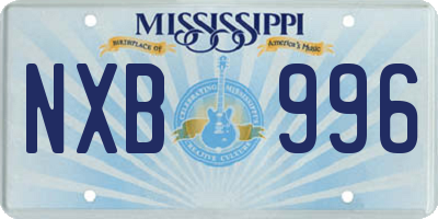 MS license plate NXB996