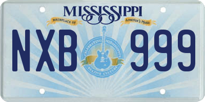 MS license plate NXB999