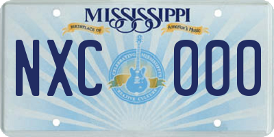 MS license plate NXC000