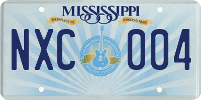 MS license plate NXC004