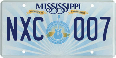 MS license plate NXC007