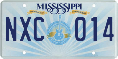 MS license plate NXC014
