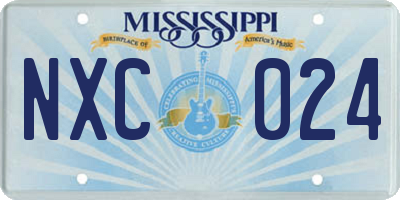MS license plate NXC024