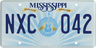 MS license plate NXC042