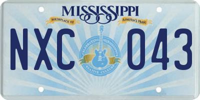 MS license plate NXC043