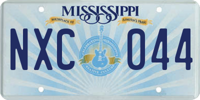 MS license plate NXC044