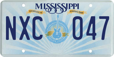 MS license plate NXC047