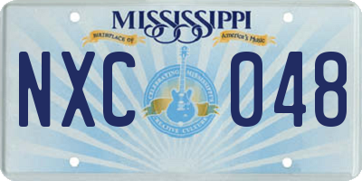 MS license plate NXC048