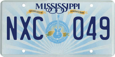 MS license plate NXC049