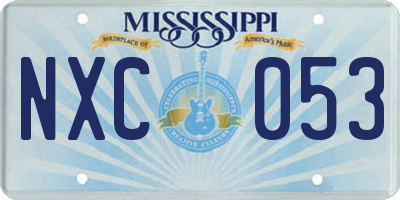 MS license plate NXC053