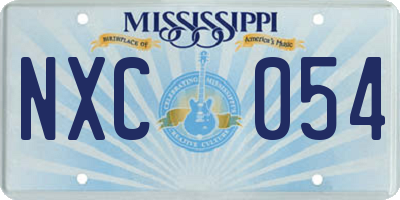 MS license plate NXC054