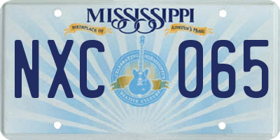 MS license plate NXC065