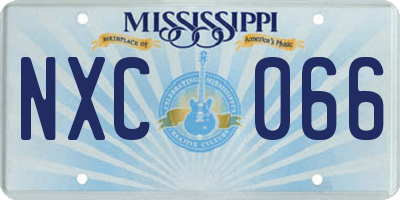 MS license plate NXC066